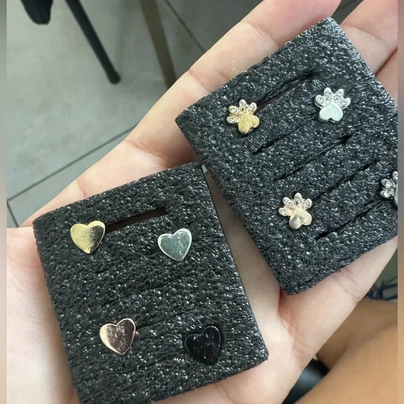 8 pcs Watch Band Charms – Hearts & Paw Print Set in Gold/Silver - Picture 6 of 8